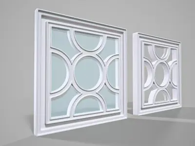 Highpoly Square Gothic Window Type1 3D model