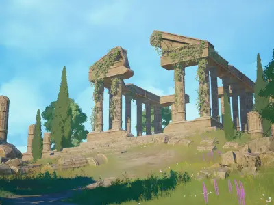 Stylized environment pack Low-poly 3D model