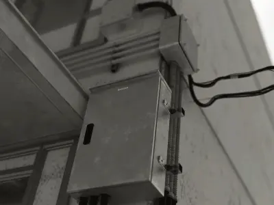 Electric Panel full scene Low-poly 3D model