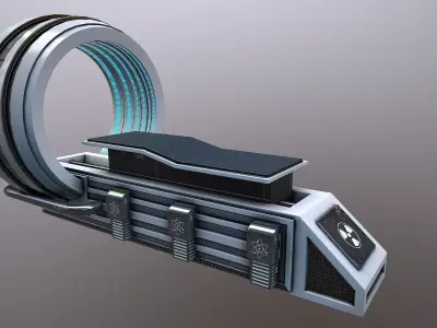 Sci-fi Medical Bed Low-poly 3D model