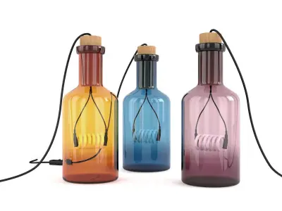 Bouche bottle lamp with cord 3D model