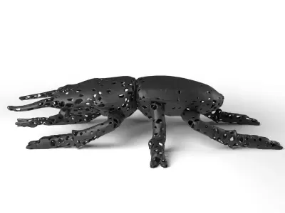 Stagbeetle Voronoi Low-poly 3D model