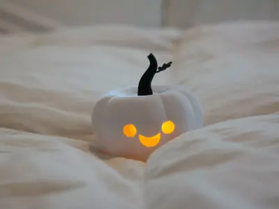 Kawaii Pumpkin Tea Light Lamp STL 3D print model