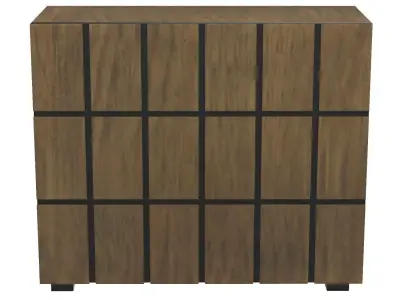 CYPRESS BROWN Two Door Dimensional Squares Cabinet 40 inch 3D model