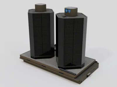 BCBSM Towers modern building 3D model