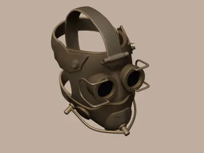 Steampunk Mask - Sci-Fi Character Design Low-poly 3D model