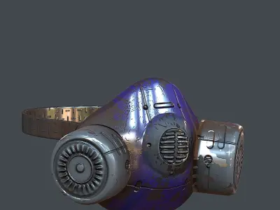 Gas mask helmet 3d model scifi Low-poly  Low-poly 3D model 483