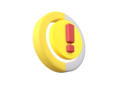 Battery Circle with Exclamation Mark Symbol v1 005 Low-poly 3D model