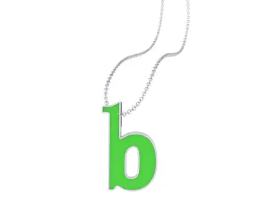 Kids Alphabet B Pendants 3dm STL OBJ FBX Renders Details 3D print model