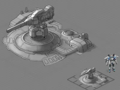 Machinery - Turret 01 3D model