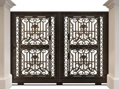 Iron gate set 07 3D model 3D model