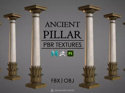 Ancient Pillar - 3D Model 3D model