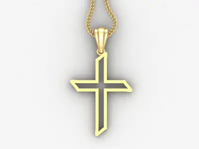 High Cross Pendant Light Gold 18K 4CP019 3D print model