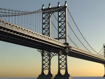 Manhattan Bridge simple 3D model