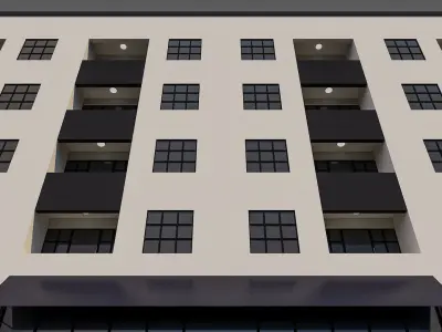 Apartment Building 002 3D model