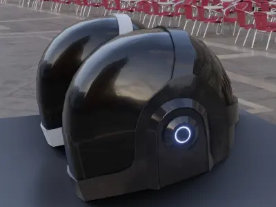 Helmet Sci-Fi  Low-poly 3D model