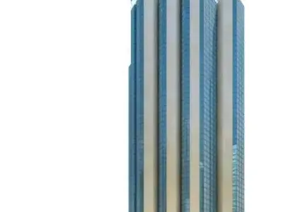Blue And White Skyscraper 3D model