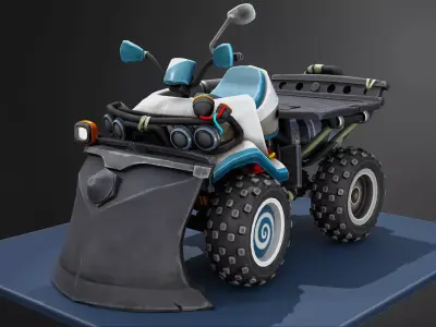 Stylish cartoon mountain bike Low-poly 3D model