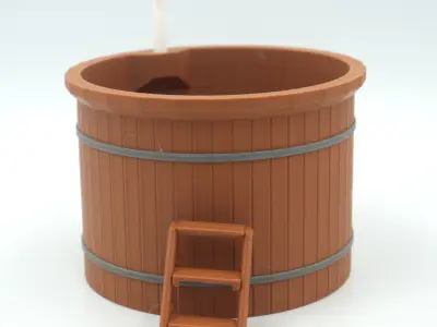 miniature Wooden outdoor hot tub multi-color print  3D print model