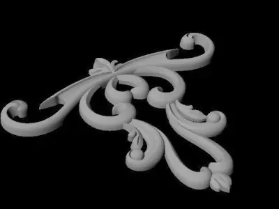 dekor ornate letter t 3D model