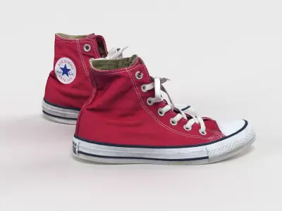 Worn Converse Trainers 3D model