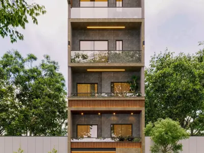 4 story 20ft wide front  3D model