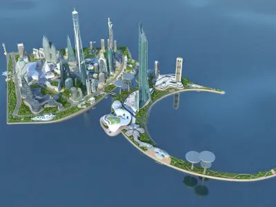 Future city 3D model shop