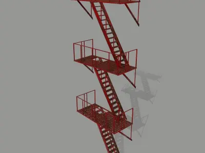 Fire Escape Low-poly 3D model