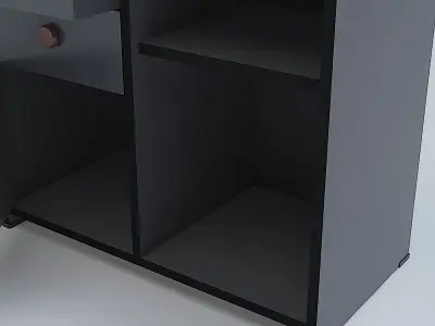 Cabinet nightstand with two drawers 3D model
