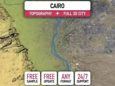 Cairo - 3D City Model Terrain 3D Model Pack