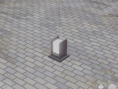 Street Light 8 Bollard 200mm Basic Version 1 Low-poly 3D model