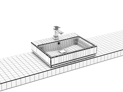 Eurocube Countertop Basin 60 Set 3D model