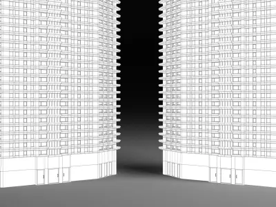 Twin Tower Mumbai Low-poly 3D model