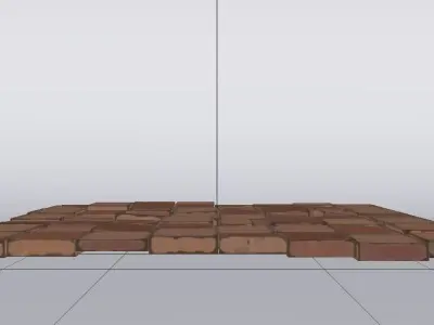 Brick Floor  Low-poly 3D model