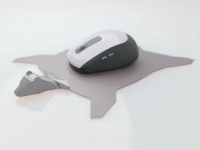 Travel mouse pad - bear skin rug 3D print model