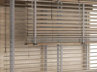 Wooden Blinds Set Low-poly 3D model purchase