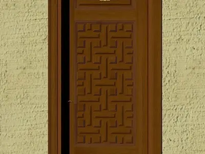 Entry door - Wood 3D model