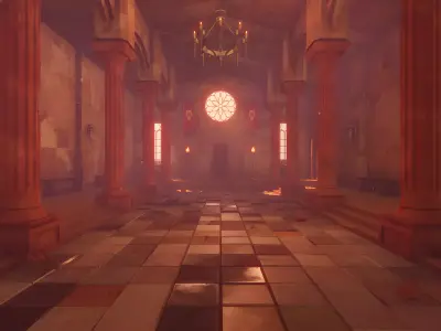 Ancient Temple Low-poly 3D model