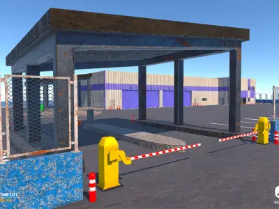 Modular Parking Lot V1 - All Formats Low-poly 3D model