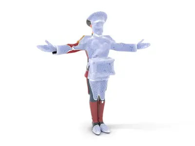 Marching Band Drummer Character Rigged and Animated Low-poly 3D model