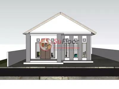 House 8x13m code 542 - Sketchup 3D model 3D model 3D model