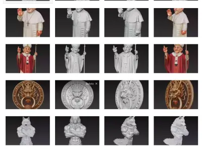 Mythic Guardians - Sacred Icons - Fantasy Sculpture Collection 3D Model Pack