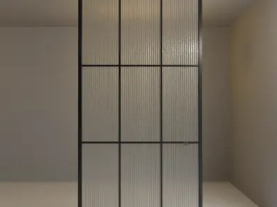 Glass partition door 466 Low-poly 3D model