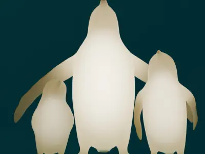 Penguin Family Indirect Lighting 3D model
