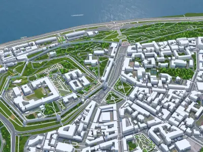 Nizhny City Novgorod Low-poly 3D model