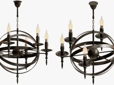 Chandelier Black Sphere Loft Deco 3D model