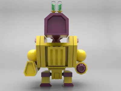 Cartoon Robot Low-poly Low-poly 3D model