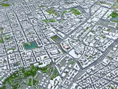 Stuttgart City Germany Low-poly 3D model