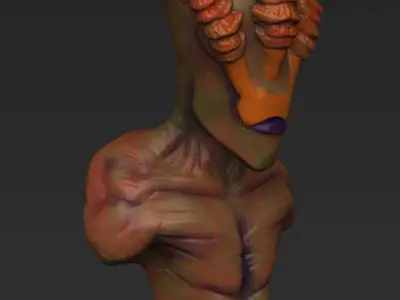Alien bust of 3D model