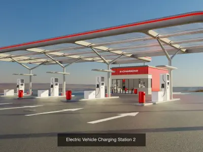 Electric Vehicle Charging Stations 3D Model Pack